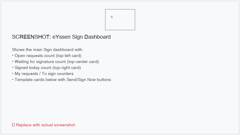 eYssen Sign dashboard overview