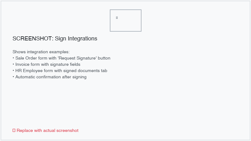 Integration settings for Sign