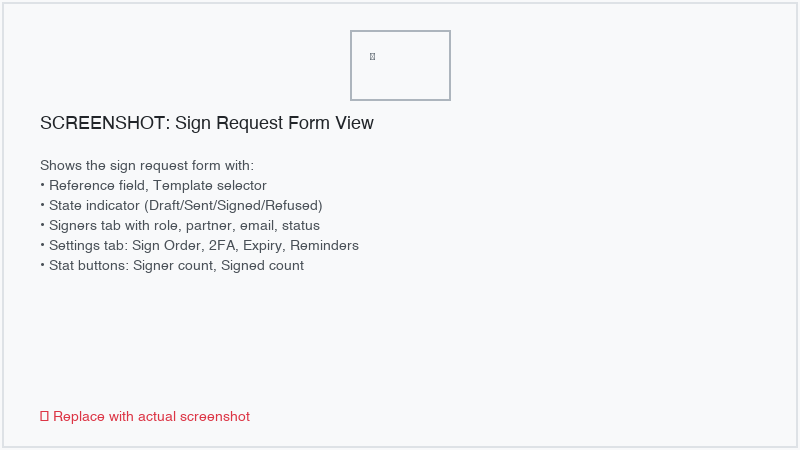Sign request form view