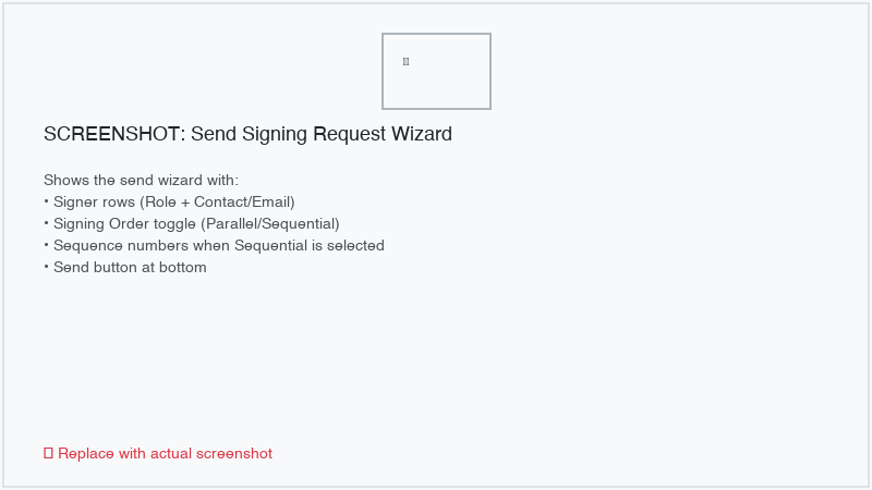 Send wizard for assigning signers to roles