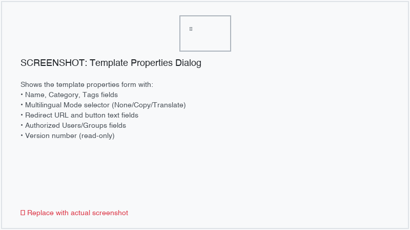 Template properties panel