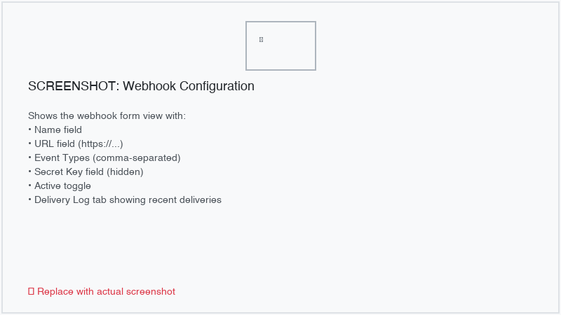 Webhook configuration form