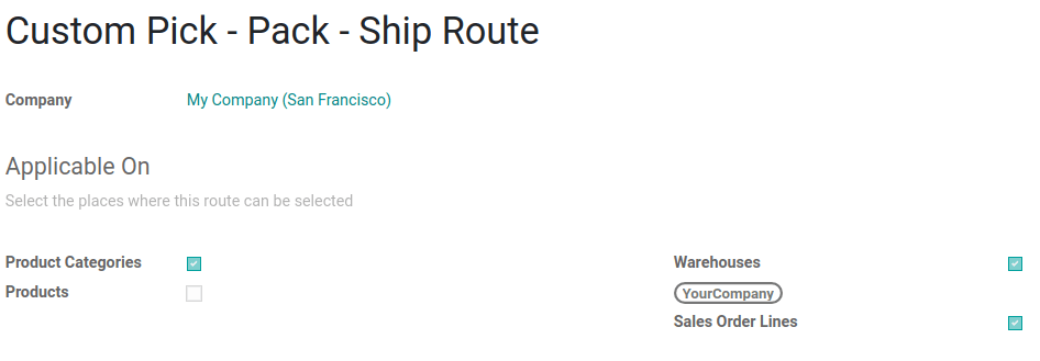 Egy pick-pack-ship útvonal nézete.