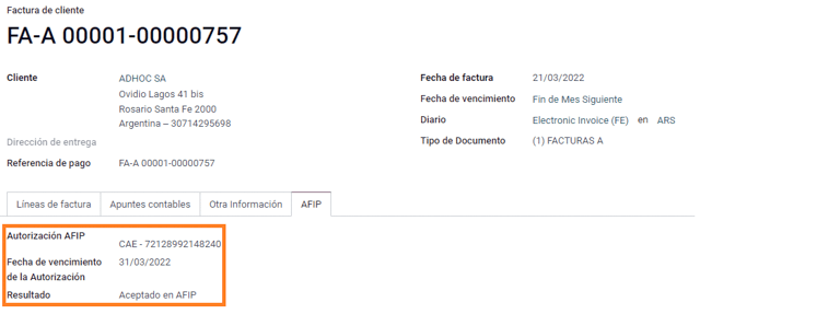 AFIP állapot.