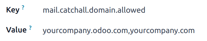 A mail.catchall.domain.allowed rendszerparaméter beállítva.