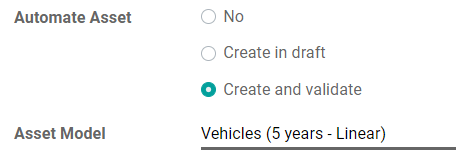 Eszközök automatizálása egy számlán az Odoo Könyvelésben