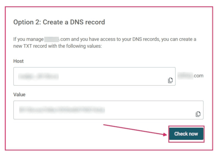 DNS rekord ellenőrzése a Mailjetben.