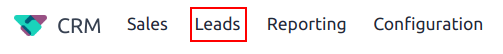 Leads menü a CRM alkalmazásban.