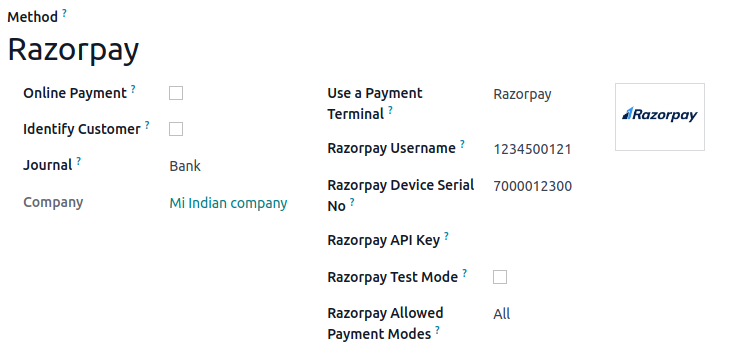 Razorpay kapcsolódási űrlap