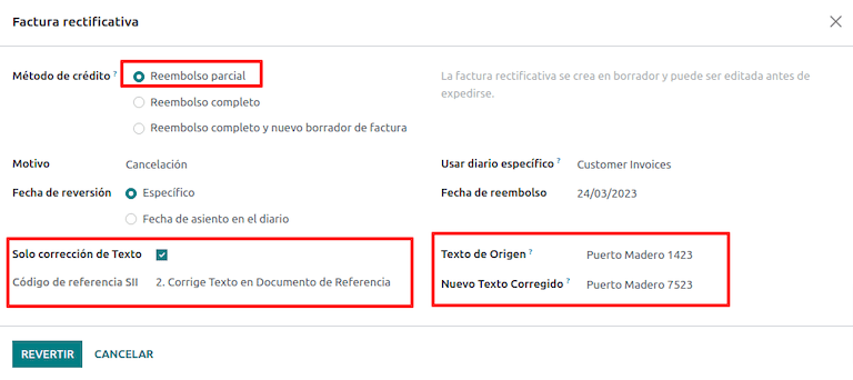 A hivatkozott dokumentum szövegét javító jóváírás.