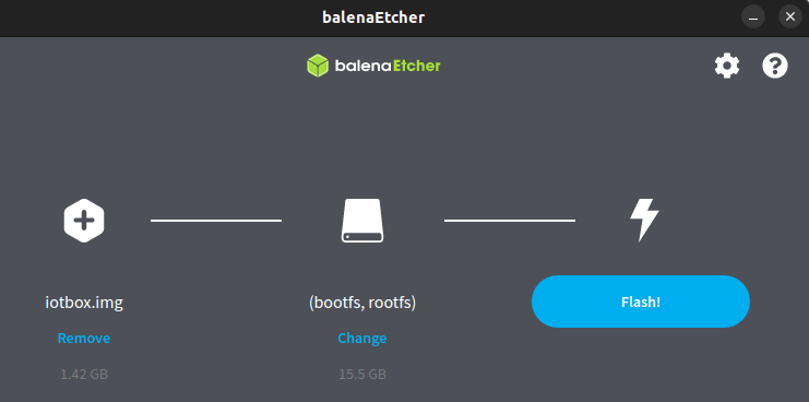 Az SD kártya írása balenaEtcher-rel