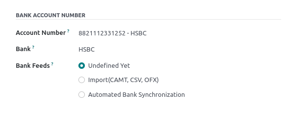 Bankszámla naplójának konfigurációja.