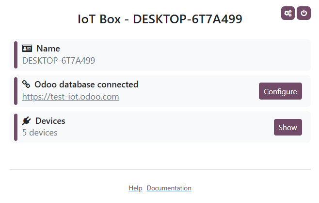 A Windows virtuális IoT kezdőoldala