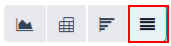 Közelkép a lista nézet ikonról a CRM alkalmazásban.