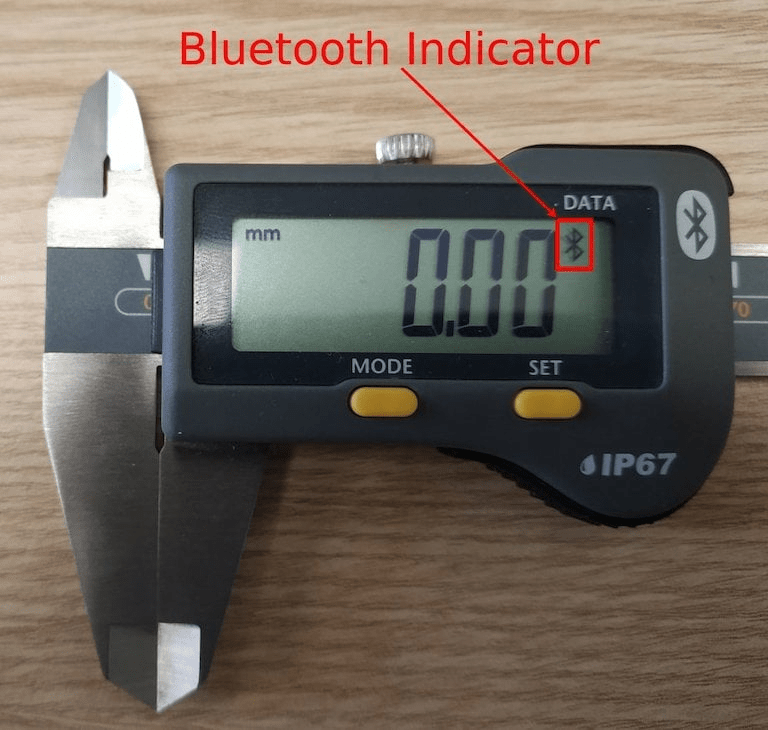 Bluetooth jelző a mérőeszközön.