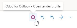 Az Odoo for Outlook testreszabott művelete