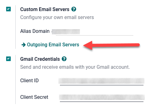 Konfigurálja a kimenő e-mail szervereket az Odoo-ban.