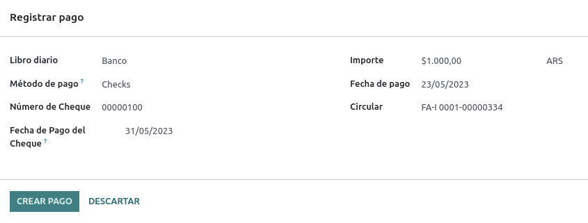 Kifizetési felugró ablak a saját csekk beállításokkal.