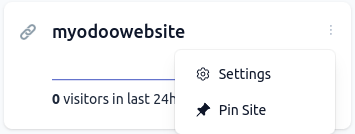 Kattintson a fogaskerék ikonra a weboldalak listájában.
