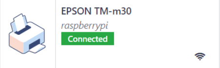 A nyomtató, ahogy az IoT alkalmazás eszközlistájában megjelenik.