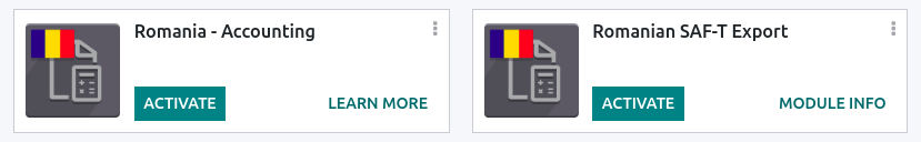 A román lokalizáció moduljai
