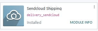 A Sendcloud Shipping modul az Odoo Alkalmazások moduljában.