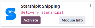 A Starshipit Shipping modul az Odoo Alkalmazások moduljában.