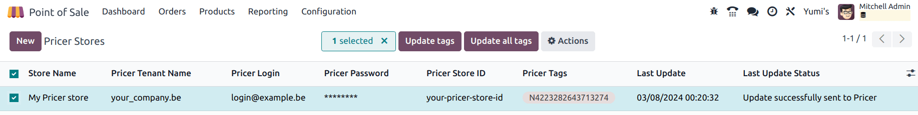 Minden Pricer címke frissítése