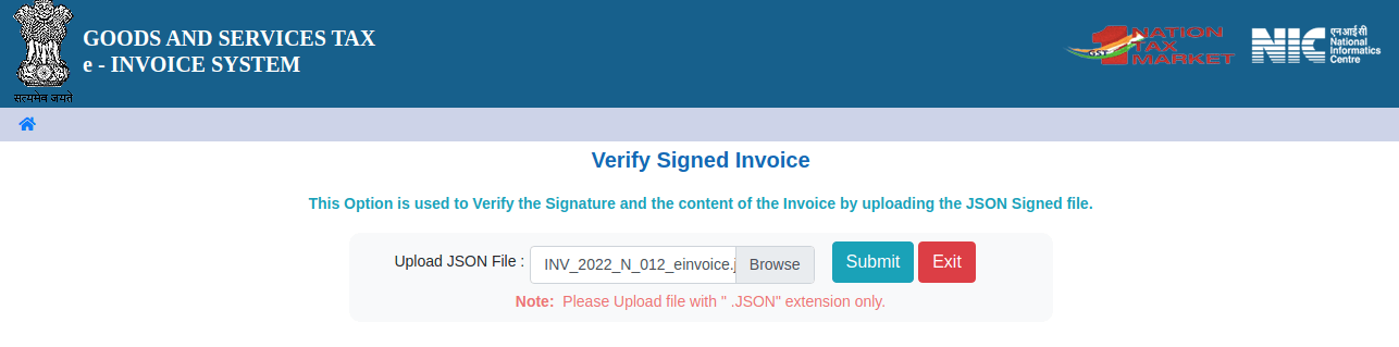 válassza ki a JSON-fájlt a számla ellenőrzéséhez