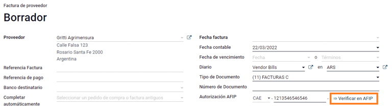 Ellenőrzés az AFIP-ban.
