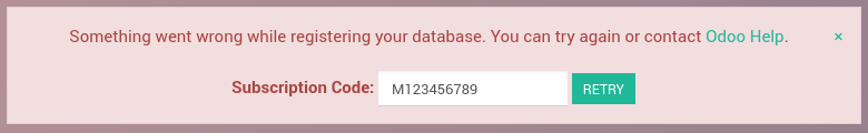 Mesaj de eroare de înregistrare a bazei de date
