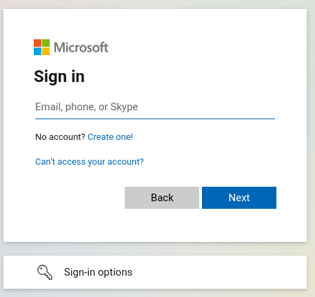 Introduceți datele de conectare Microsoft.